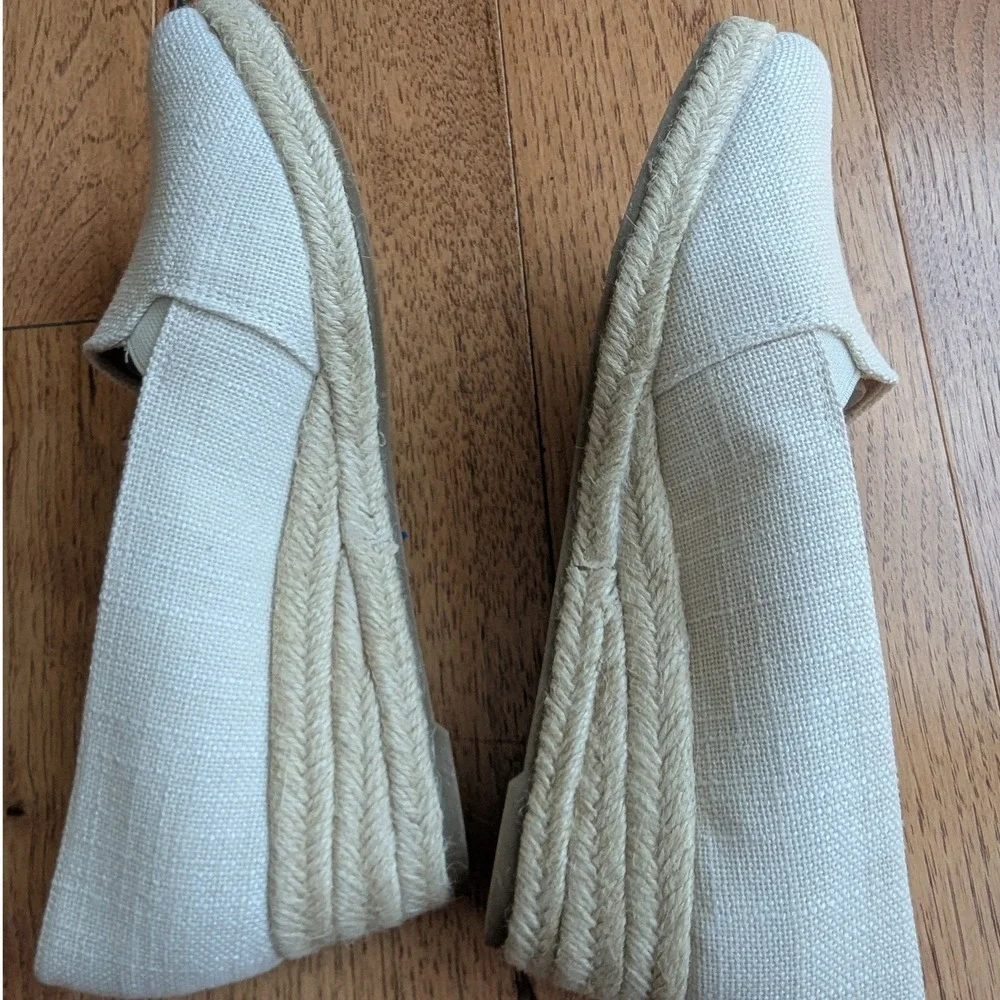 LifeStride Espadrille Wedge Beige Fabric Velocity 2.0 Womens 8.5M Comfort‎ Jute